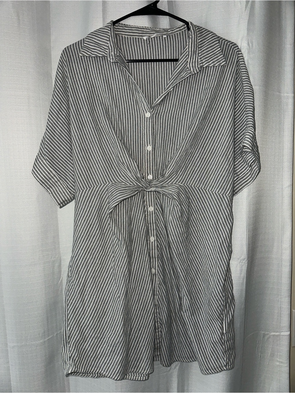 Cupshe Women's Striped Swim Coverup - White & Gray